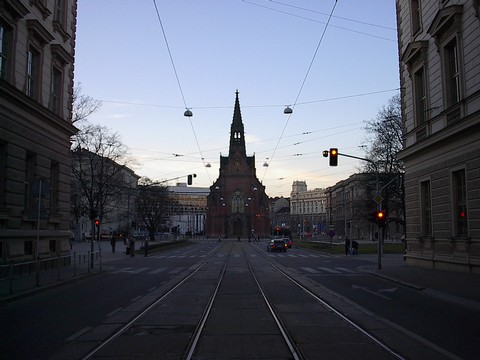 twilight image from the street axis