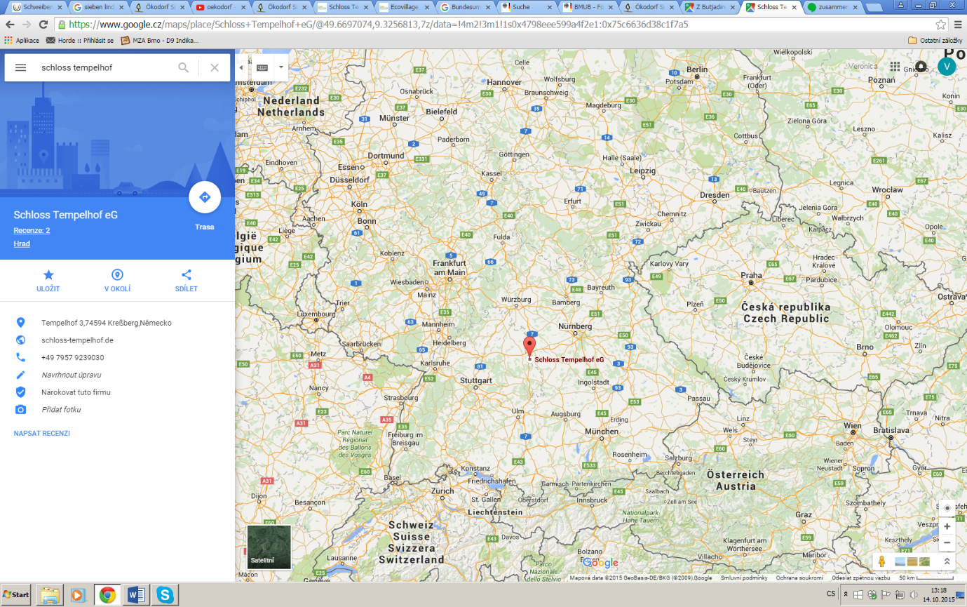 kde je Schloss Tempelhof - mapa