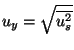 $u_y = \sqrt {\overline{u_s^2}}$