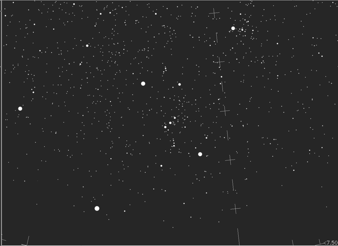 sky with 75 mag limit