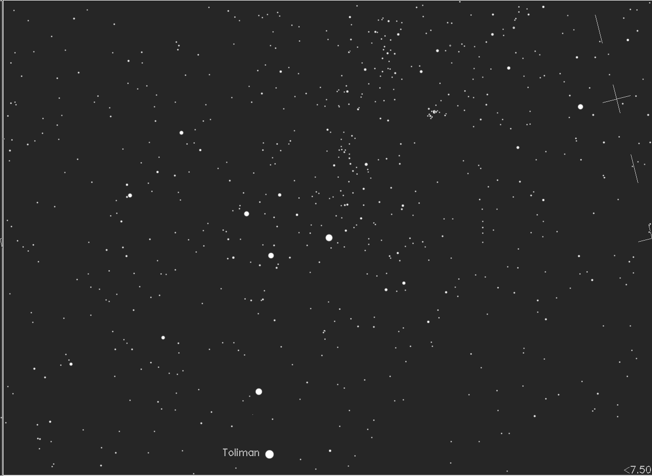 sky with 75 mag limit