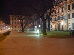 space around Masaryk statue viewing south