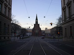 twilight image from the street axis