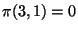 $\pi(3,1)=0$