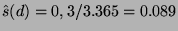 $\hat s(d) = 0,3/3.365 = 0.089$