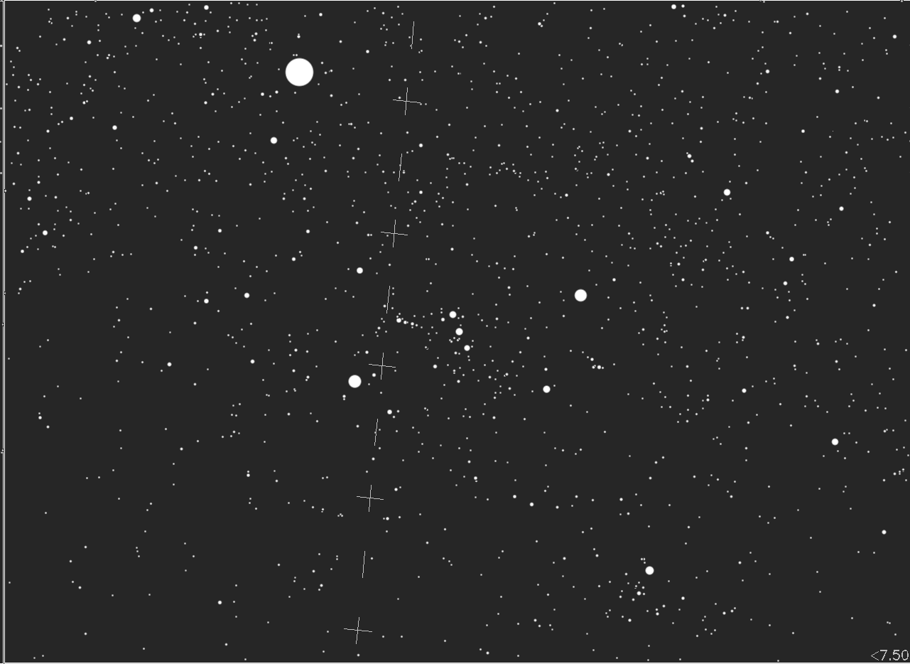 sky with 75 mag limit