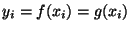 $y_i = f(x_i) = g(x_i)$