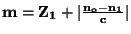 $ \bf m= Z_1 + \vert \frac{n_o-n_1}{c} \vert$